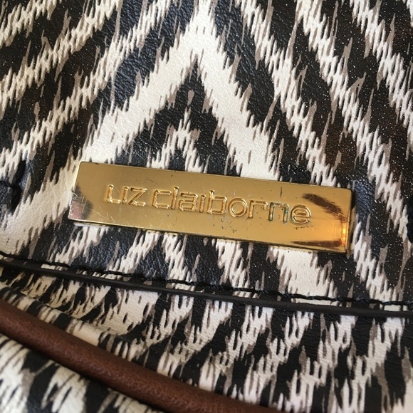 LIZ CLAIBORNE Women’s Black White and Tan Purse - Picture 8 of 11